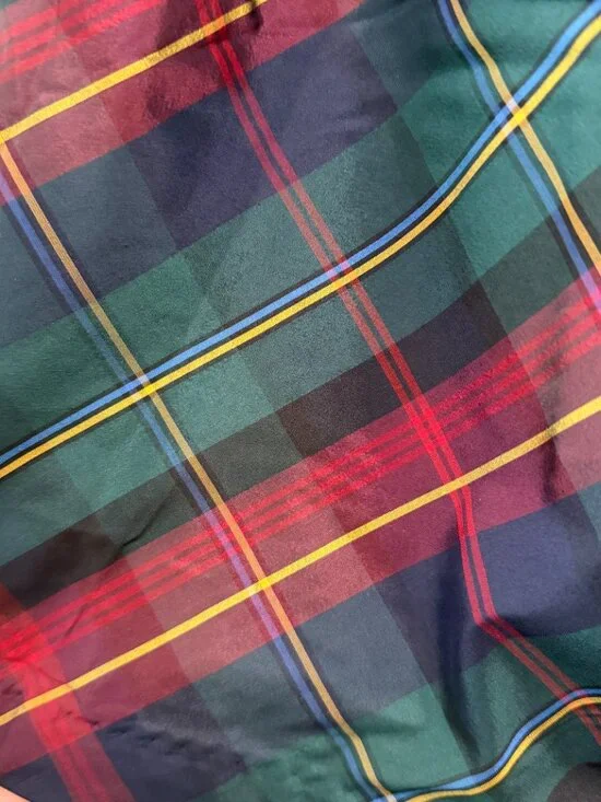 VINTAGE RALPH LAUREN BLUE LABEL SIGNATURE SILK PLAID A-LINE SKIRT 2 - Picture 3 of 8